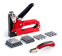 Upholstery Heavy Duty, 4 in 1 Stapler Gun with 6000 Staples, Remover, Manual Brad Nailer Power Adjustment Stapler Gun for Wood, Upholstery, Carpentry, Decoration DIY Staple Gun