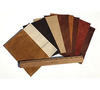 Upholstery Leather Scraps Shapes 5" x 8" 12 Pieces Import Exotic Earthtones