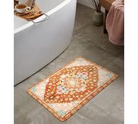 Uphome Colorful Bath Mat Boho Tribal Bathroom Rugs Non-Slip Machine Washable Bath Rug Soft Velvet Farmhouse Bathroom Mat,18X25 inch