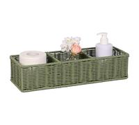 UPINFREE Bathroom Toilet Paper Basket: Water-resistant Resin 3-Section Organizer Above Toilet Space Efficient For Small Homes Stress Relief Sage Green 1pack