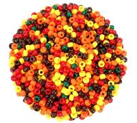 UPINS 1200 Pcs Fall Pony Beads - Autumn Thanksgiving DIY Crafts & Party Decoration Supplies