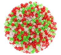 UPINS 1200Pcs Christmas Glitter Plastic Pony Beads Bulk for Necklace Bracelets Earrings Jewelry Making Christmas Party Decoration Supplies DIY Craft Hair Beads