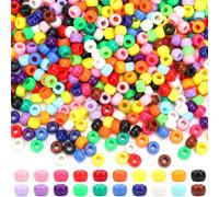 UPINS 1200pcs Multi-Colored Pony Beads Plastic Beads for Party Decoration Supplies DIY Craft Hair Beads