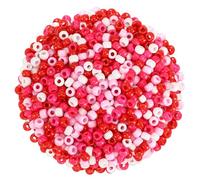 UPINS 1200Pcs Valentine's Day Pony Beads for Jewelry Making Bracelets Crafts Plastic Small Spacer Beads Pink Rose Red White Pony Beads DIY Hair Beads for Necklace Bracelets Earrings Supplies