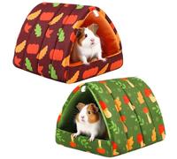 UPINS 2 Pack Guinea Pig Bed, Guinea Pig Hideout Washable Small Animal House Cage Accessories for Dwarf Rabbits Chinchillas Hamsters Hedgehogs Ferrets Bearded Dragons and Rats