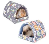 UPINS 2 Pack Guinea Pig Bed, Guinea Pig Hideout Washable Small Animal House Cage Accessories Sky Blue for Dwarf Rabbits Chinchillas Hamsters Hedgehogs Ferrets Bearded Dragons and Rats
