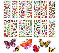 UPINS 200 Counts 3D Animal Insect Small Stickers Sheets Bulk for Kids Toddlers, Foam Sticker Books for Kids
