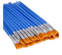 UPINS 30 Pcs Flat Paint Brushes,Small Brush Bulk for Detail Painting,Blue,7 mm