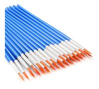 UPINS 30 Pcs Paint Brushes, Round Flat Small Brush Bulk Paint Brushes Set for Detail Painting Classroom Watercolor Canvas Face Painting