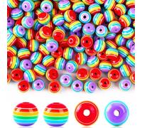 UPINS 500Pcs Resin Pride Beads Rainbow Beads for Jewelry Making DIY Crafts Gift Pride Month Lesbian Gay Wedding Party Favors Parades Accessories Supplies