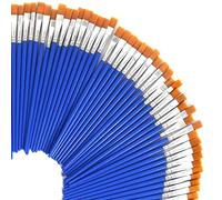 UPINS 60 Pcs 9mm Wide Flat Paint Brushes Set with Nylon Hair, Small Brush Bulk for Detail Painting, Short Plastic Handle, for Starter, Teens, Adults, Artis