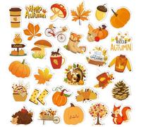 UPINS Fall Pins, 30 Pcs Acrylic Fall Pins Pumpkin Cute Autumn Lapel Brooch for Shirt Hat Backpack Decoration Jewelry Gift (30 Styles)
