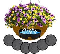UPINS Invisible Self Watering Planter,6 Set Self Watering Planter Insert Hanging Basket Drip Pan Plant Saucers Trays Auto Planter Watering Devices Plastic for Outdoor Indoor Pots Liners