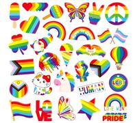 UPINS Pride Pins 30 Pcs Acrylic Rainbow Pins LGBT Pride Brooch Gay Enamel for Shirt Hat Backpack Decoration Jewelry Gift (30 Styles)