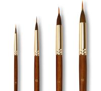 UPINS Watercolor Brushes Set,4Pcs Extended Needle Point Brushes Professional Extra Long Points Liner Thin Brush for Watercolor Acrylic Gouache Inks Painting Artists