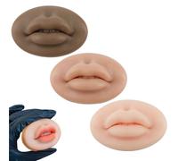 UPIQNG 3Pcs Silicone Fake Lips 3D Practice Lip Model Tattoo Practice Fake Skin Soft Makeup Practice Tool for Lip Tattoo Training