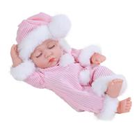 Upiulote 12x4inch Dressed Moveable Joint Simulation Eye Closed Baby Boll Vinyl Poseable Cute Realistic Baby Dolls Gift for Kids, Style 2 Doll