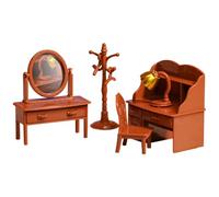 Upiulote 5PCS/Set Dollhouse Furniture Set Cute Realistic Doll House Furniture Miniature Doll House Accessories for Children Bedroom Bathroom DIY Dollhouse Playing, Dressing table