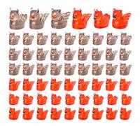 Upiulote 60Pcs Mini Ducks, Luminous Devil Mini Resin Ducks for Hiding and Seek Prank, Small Animal for Fairy Garden Aquarium Micro Landscape Potted Decoration