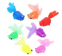 Upiulote Artificial Goldfish Rubber Goldfish Lifelike Fish Ornament Children Simulation Fish Soft for Children Toy Bath Toy Aquarium Decoration, 7 PCS
