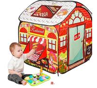 Upiulote Play Tent for Kids, Foldable Pop-Up Toddler Playhouse with Door Flip & Top Opening, Trick or Treat Non-Shrink Fade Resistant Kids Tent for Girls and Boys Gift, Restaurant