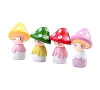 Upiulote Resin Fairy Garden Craft Decoration Miniature Micro Gnome Mini Miniature Mushroom Figurines, Fairy Garden Accessories Dollhouse Decorations 4pcs