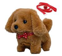 Upiulote Walking Dog Toy Stuffed Interactive Talking Dog Toys with Leash Bell Toy Puppy for Kids Realistic Wagging Tail Toddler for Boys Girls Labrador Shape Walking
