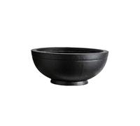 UPJAKS Plant Pot Shallow Plant Pot with Drainage Holes Modern Indoor Planter Bowl Round Concrete Decorative Flower Pot for Succulent Orchid Cactus Moss Outside(Nero)