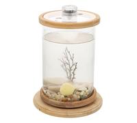 UPKOCH 1 Set Creative Desktop Ecosystem Glass Aquarium Tank Transparent Fish Tank with Hand Polished Lid Frame Elegant Viewing for Home Office Decoration