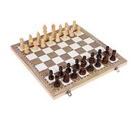 UPKOCH 1 Set Folding Wooden International Chess Kit Portable Chessboard for Travel Indoor Outdoor Use Made of Natural Wood Lightweight Design for Adults Teens