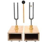 UPKOCH 1 Set Metal Tuning Fork with Wood Base and Hammer for Physical Acoustic Experiments Durable and Easy to Use Resonance Tuning Fork for Teaching and Relaxation