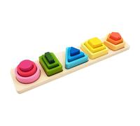 UPKOCH 1 Set Montessori Wooden Geometric Shape Matching Tower for Early Learning Development to Enhance Logical Thinking and Parent Interaction
