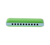 UPKOCH 10-hole 20-tone Abs Resin Blues Harmonica for Beginners and Children, Portable Musical Instrument in Green and Light Blue Storage Box