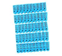 UPKOCH 100PCS Blue Animal Ear Tags with Clear Plates Livestock Identification Markers for Cows Sheep Goats Pigs Easy to Apply Wear-Resistant Calf and Goat Ear Tags