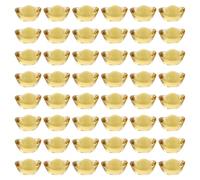 UPKOCH 100pcs Golden Yellow Crystal Lucky Ornaments with Fine Workmanship and Small Size, Flat Bottom Simple Creative Crystal Craft Adornments for Desktop Decoration