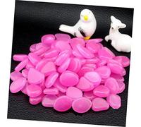 UPKOCH 100pcs Light Purple Glow Dark Pebbles Stones Durable Resin Aquarium Fish Tank Gravel Luminous Cobblestones for Garden Decoration