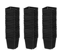 UPKOCH 100pcs Square Plastic Plant Pots Nursery Starter Cups with Drainage for Indoor Vegetable Growing Succulents Propagation Reusable Garden Containers