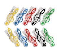 UPKOCH 10pcs Assorted Color Music Book Page Clips Secure Grip, Multifunctional Abs and Metal Note Shaped Clips, Portable and Stylish Snack Bag Or Memo Holders for Office and School Use