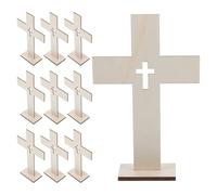 UPKOCH 10pcs Decorative Wooden Crosses for Home Decoration and Church Use, Rustic Artistic Religious Ornament Set, for Creating a Spiritual and Chic Atmosphere