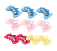 UPKOCH 10Pcs Dog Hair Bows with Rubber Bands for Dogs Cats Cute Pet Accessories for Grooming and Parties Stylish Holiday Hair Ties Yellow