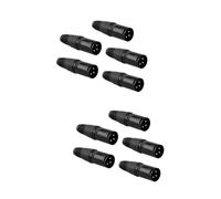 UPKOCH 10pcs Male Black Audio Cable Connector Three-core Connector for Microphone Housing Suitable for Diy Audio Cables and Sound Equipment