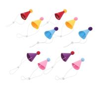 UPKOCH 10pcs Mini Dog Birthday Hats with Pom Pom, Non-woven Fabric Cone Party Caps, Adjustable Secure Strap, for Puppies and Small Pets at New Year or Holiday Parties