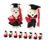 UPKOCH 10pcs Mini Graduation Bear DIY Flower Material Standing Graduate Bears for Creative Bouquet Crafting Lightweight Graduation Decoration Family and Friends