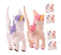 UPKOCH 10pcs Mini Plastic Unicorn Figurines with Wings Pink and Purple Micro Landscape Ornaments for Cake Toppers Photo Props and Home Decoration Gifts