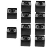 UPKOCH 10pcs Portable Abs Injection Molding Square Microphone Logo Flag Black Design for Interviews Stickers