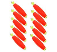 UPKOCH 10Pcs Red Oval Drift Fishing Floats Nano EVA Foam Bobbers for Sea Angling Highly Visible Bubble Floats Fishing Accessory for Coastal and Offshore Use