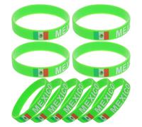 UPKOCH 10pcs Silicone Sport Bracelet Soccer Team Bracelets Vivid National Flag Designs Lasting Durability Excellent Stretchability for Fans at Soccer Field Events