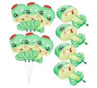UPKOCH 10pcs Snake Shaped Foil Balloons Green Zodiac Animal Decorations for Chinese Year Party Birthday Shower Spring Festival Celebrations