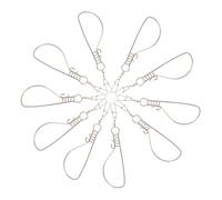 UPKOCH 10Pcs Stainless Steel Fish Buckle Outdoor Fishing Stringer High Strength Spring Lock Buckles with Enhanced Pins for Live Fish Control and Practical