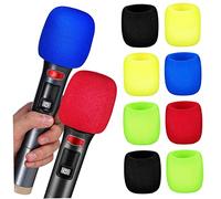 UPKOCH 10pcs Thickened Microphone Covers Dustproof Mic Windshield Protective Caps for Ktv Home Live Streaming Durable Sponge Accessories for Standard Handheld Microphones in Black Yellow